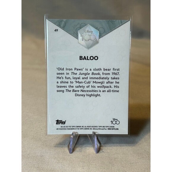 Topps Chrome Disney 100 Jungle Book Baloo Collectible Card - Picture 2 of 2